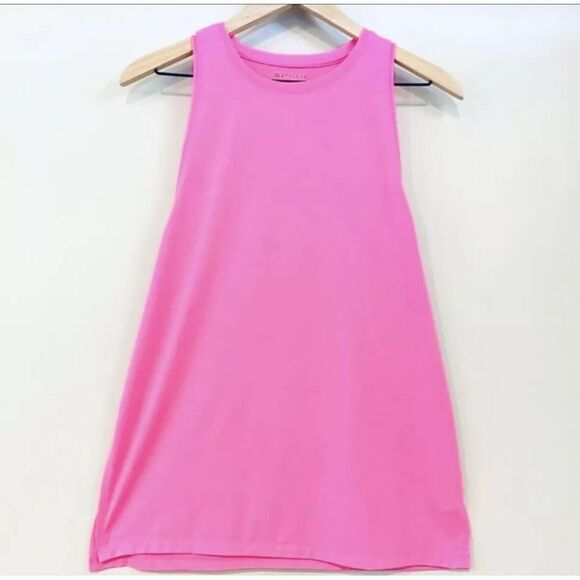 Athleta Neon Pink Essence Side Slit Tank Top - Picture 3 of 8